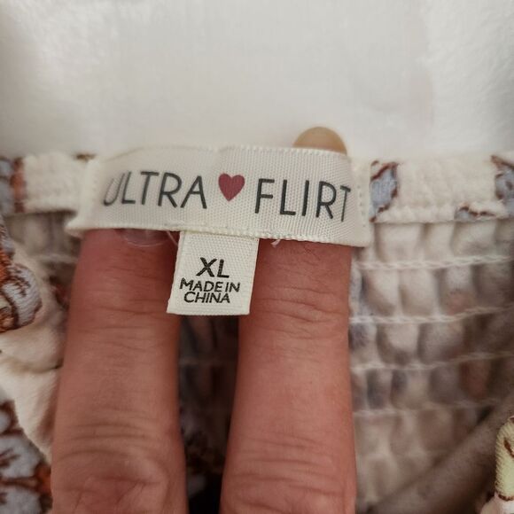 Ultra Flirt Womens Juniors Emma Cap Sleeve Mini Floral Dress Size XL - Picture 9 of 10